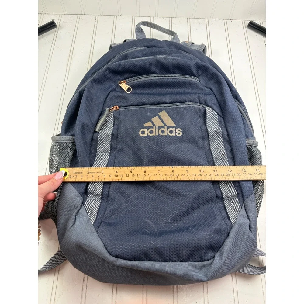 Adidas Prime Navy Blue Grey Multi Compartment Excel Laptop Bag Unisex